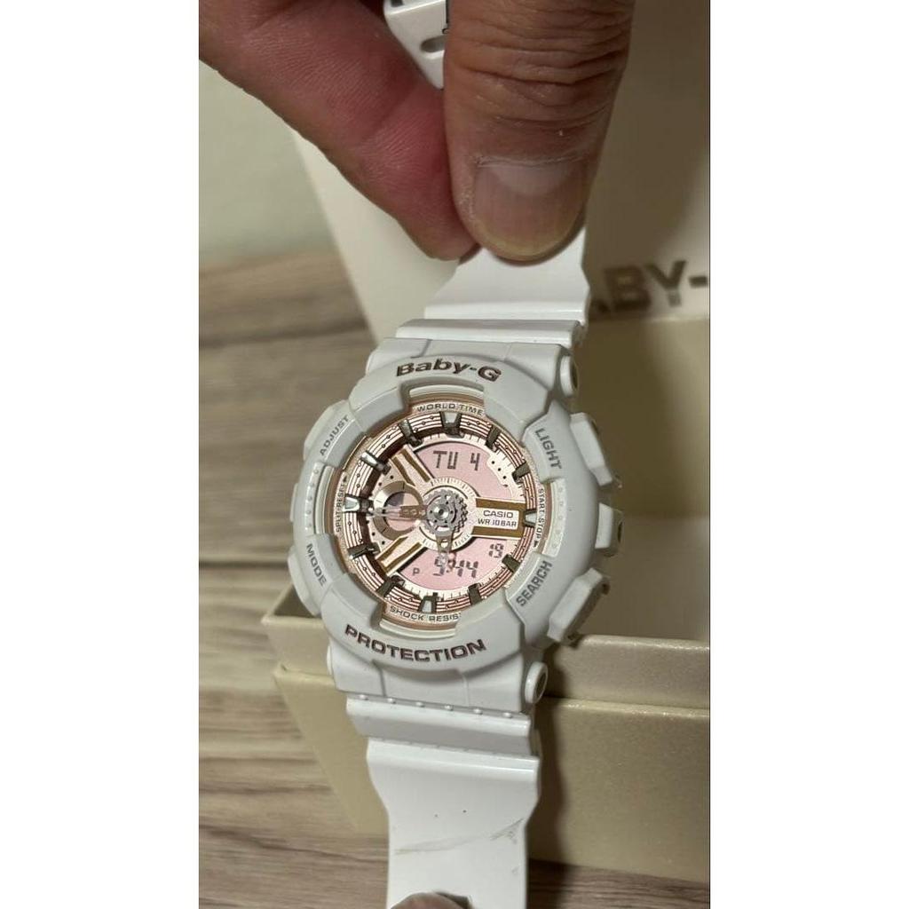 Used CASIO Baby-G White Pink Gold Watch