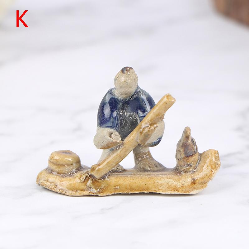 Mini Miniaturfarbkeramik Chinesische Klassische Figur Steingarten Bonsai Hütte Keramikfigur Aquarium Landschaft Handwerk Ornamente