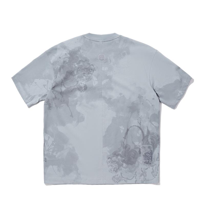 Li Ning X Jackie Chan Collaboration Kung Fu Series Comfortable Simple Versatile Loose Fit Printed Round Neck Short Sleeve T-Shirt Men Tops AHSV499-3