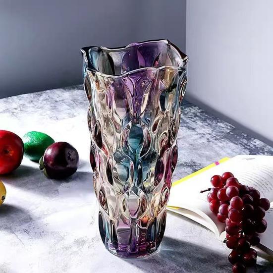 Glass Vases for Flowers Colorful Faux Crystal Decorative Vase for Floral Arrangements Wedding Table Centerpiece Housewarming Gifts