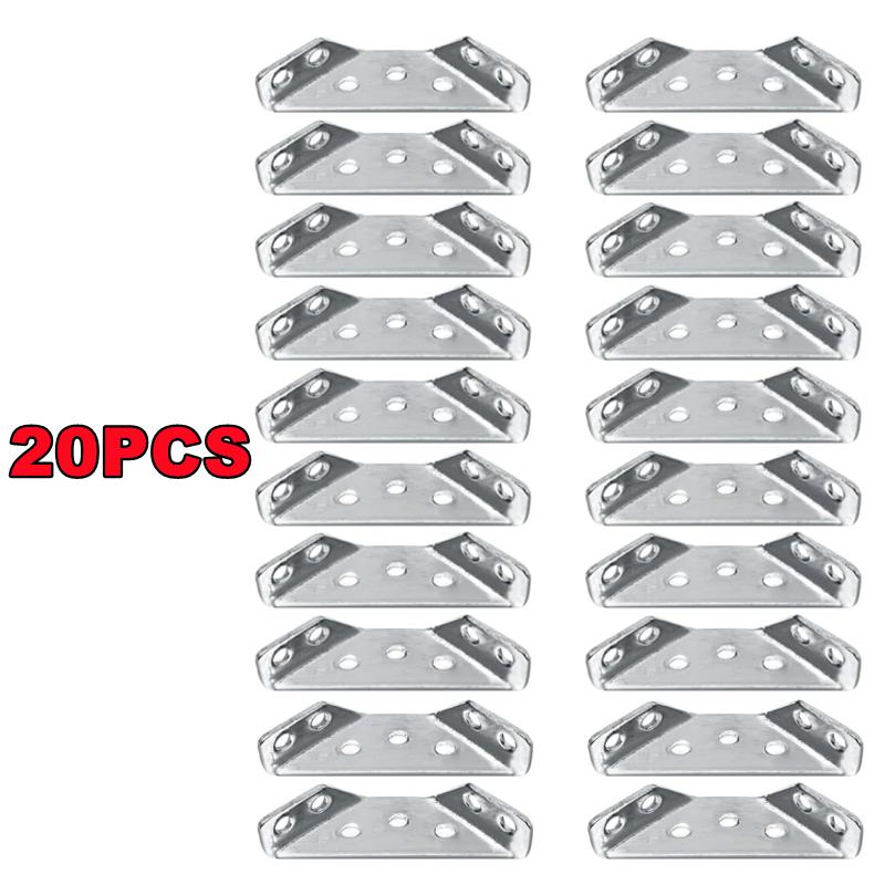20-1PC Stainless Steel Angle Corner Brackets Universal Furniture Corner Connector Brace Joint Fastener Bedframe Cabinet Drawer