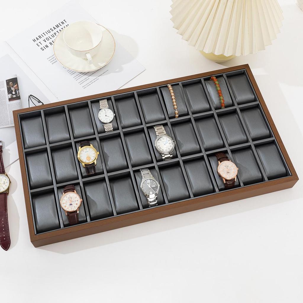 Watch Display and Storage Box with Velvet Stand
