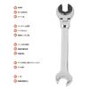 Flexible Head Gear Wrench 17mm Flare Nut Flex Gear Wrench Flex Head Ratchet Combination Wrench for Fuel, Brake, Air Conditioning Pipe Nuts, Opening De