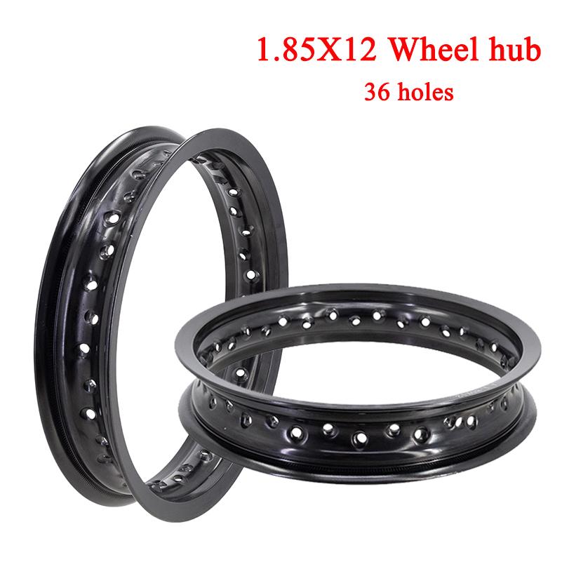 1.85*12" 12-tums Hjulnav Helt Ny Motorcykel 1.85x12 32/36 Ekrhål Fram-/Bakhjul 12-tums Aluminiumlegeringsfälg