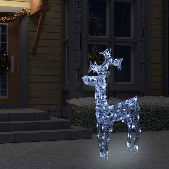 VidaXL Renne de Décoration de Noël 90 LED Ornement de Noël Renne Lumineux Renne Eclairé Jardin Terrasse Extérieur Maison 289961