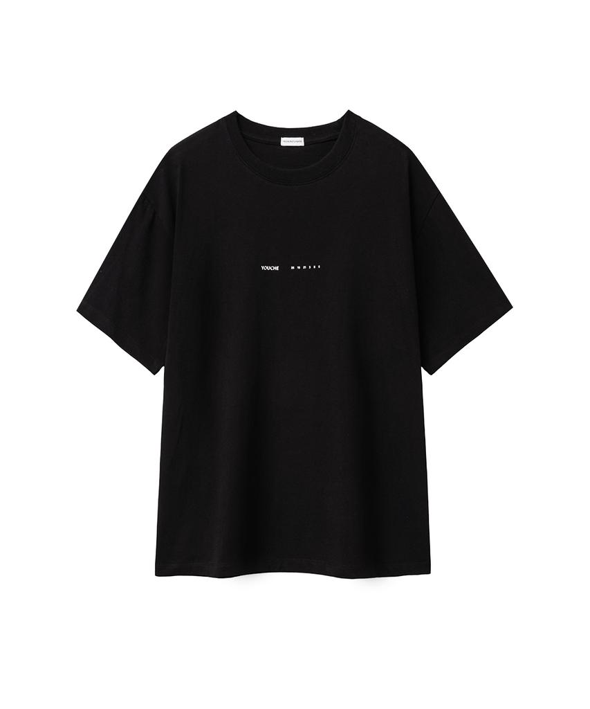 YOUCHE PRET A PORTER Sq Continuous Short Sleeve Tee Black