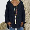 Women Fashion Loose Large Size Solid Color Hood Long Sleeves Sweater Tops