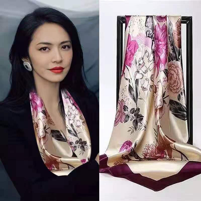 Hangzhou Silk 90 Square Scarves Silk Scarves Women Travel With Shirts Spring And Autumn Versatile Small Shawls