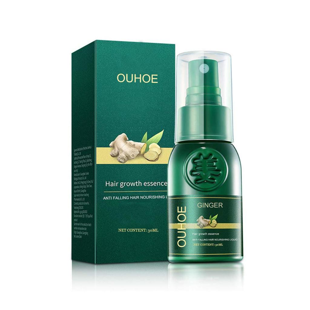 OUHOE Ginger Hair Essence 30ml promotes hair growth, prevents dry, damaged, and thinning hair, and acts as an anti-hair loss and hair growth spray