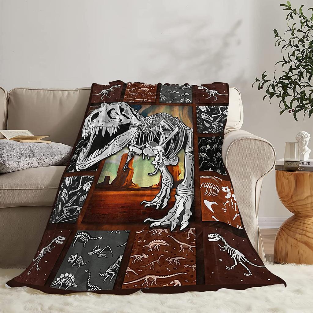 Dinosaur Blanket for Boys Kids Cartoon Dino Soft Plush Toddler Throw Blanket Cute Print Travel Blankets for Girls Sofa Bed