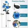 Solar Led Lights Outdoor Decorative 5 Heads Solar Garden Lights Waterproof Rose Flower Lawn Lamp for Yard Patio Garden Decor
