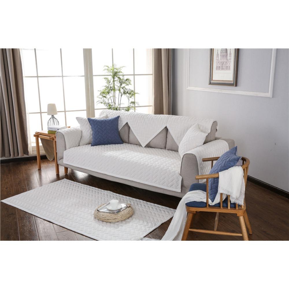 Slipcover Pure Color Simple Sofa Cushion Direct Factory Sale Cotton Washed Fabric Anti Slip All Season Cover