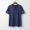 Men's Large Size Clothing T Shirts Linen Chinese Style Summer V-neck Big Short Sleeve T-shirt Male Tee Tops Plus