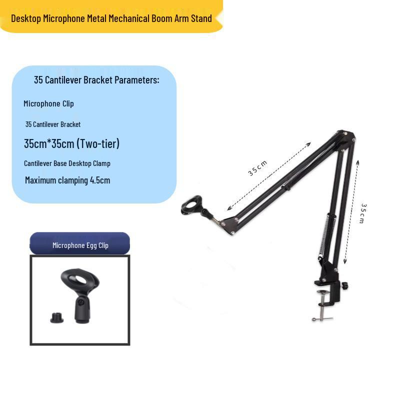 Desktop Streaming Microphone Stand with Fill Light, Boom Arm, and Phone Holder