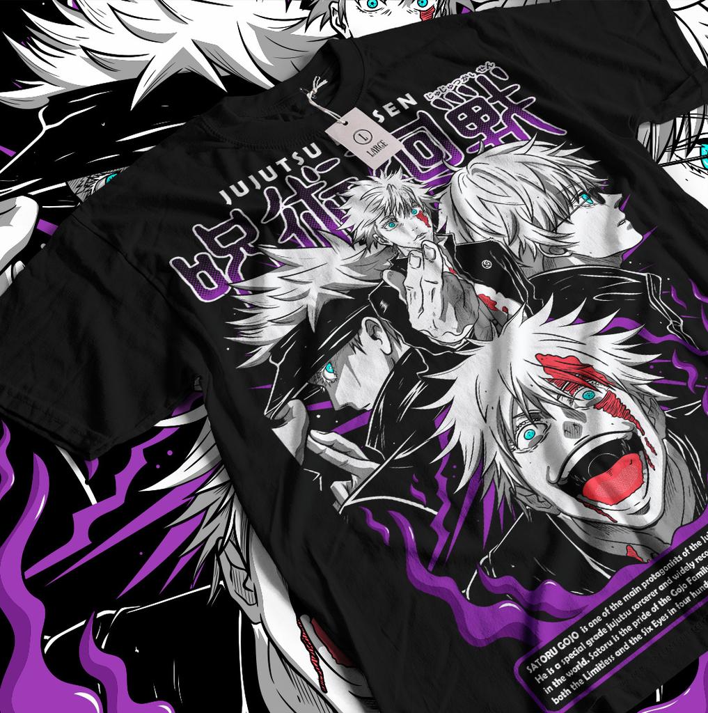 Inumaki Toge T-Shirt Jujutsu Kaisen Megumi Fushiguro Satoru Gojo Black Shirt
