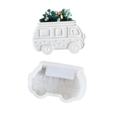 Silicone Mold for Camping Bus Shaped Vase Creative Nordic Style Flower Arrangement Mould Wedding Home Decoration Mold