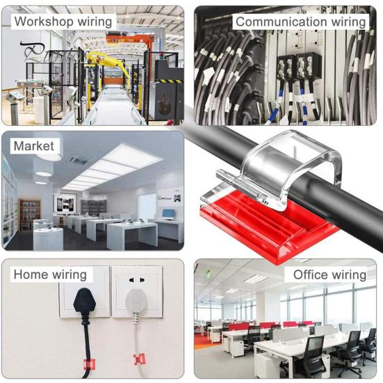 10/50 stk klar kabelhåndteringsklips selvklebende multifunksjonell wirefesteklips klebrig ledningsholder Utendørs Christmas Fairy Light Organizer Clip