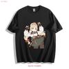 Zenless Zone Zero Alice Chibi T Shirt Adorable Anime Game Character Vintage Washed Stretched Unisex Graphic Slightly