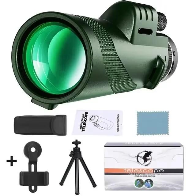 Monocular 80x100 Portable Zoom HD Telescope Long Distance Mini Powerful Telescope for Hunting Outdoor Camping Hiking Sports