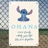 1pc Stitch Metal Wall Art Sign 8"x12" - Ohana Means Family Retro Plaque with Stitch Character, Durable Metal Home Decor for Nurs