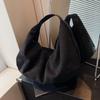 Women Half Moon Bags Large Capacity Hobo Shopper Bag High Quality Soft Faux Suede Bag Fashion Korean Female Underarm Tote Bags