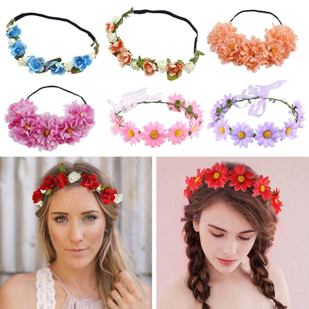 

Голова обруч фото реквизит цветок корона богемия гирлянда свадебные цветы повязка на голову девушки цветочный венок
