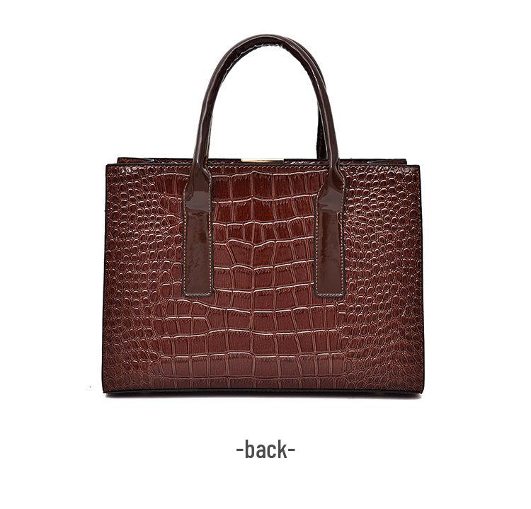 Women's European & American Style Crocodile Handbag: Large Capacity Shoulder & Crossbody Bag