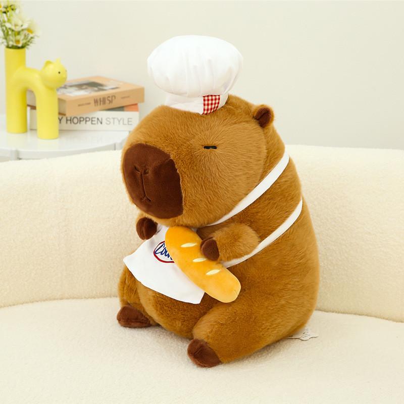 Adorable Capybara Plush Toy Chef Pillow Cute Party Decoration Gift For Kids