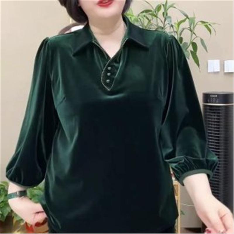 Fashionable Middle-aged and Elderly Mothers Wear Fat Enlarged New Loose Top for Women