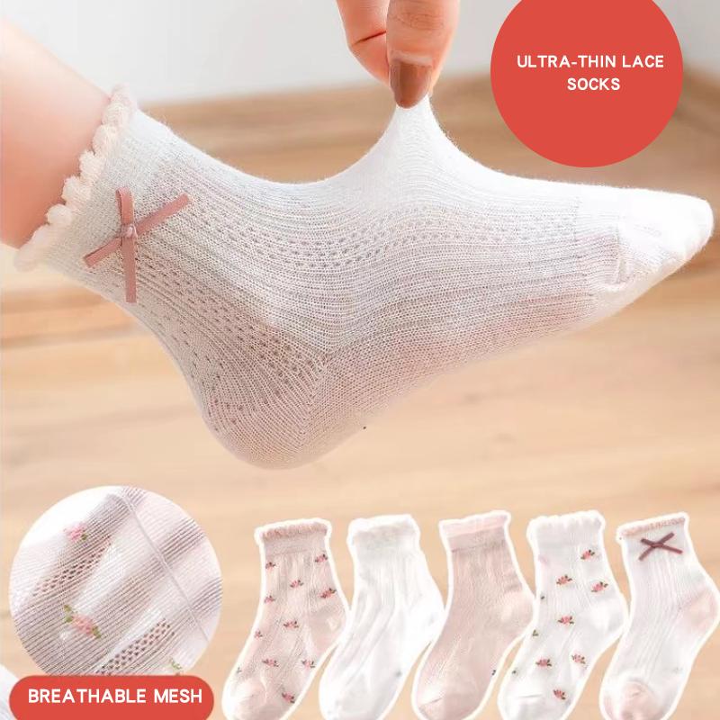 5/3 Pairs Mesh Dopamine Cotton Kids Socks Cool Breathable Lightweight Soft Comfortable Sports Half Socks For Child Boys Girls