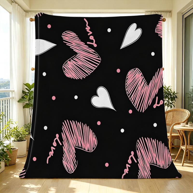 Postpartum Warm Flannel Blanket | Non-Pilling Heart Series, Soft Cozy Blanket for Home, All-Season Use, Ideal Valentine's Gift