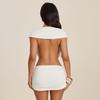 Women Deep V Neck Cut Out Backless Bandage Dress Sexy Bodycon Sleeveless White Summer Dress