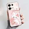 Anti-scratch Phone Case For Umidigi G9 5G Soft Silicone Black Casing Unique Design Happy Milk Tea Rabbit Pattern Candy Shell