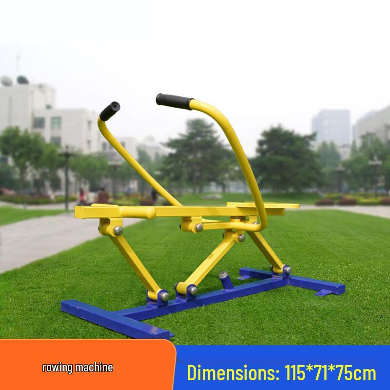 Orange-Red Outdoor Fitness Rowing Machine