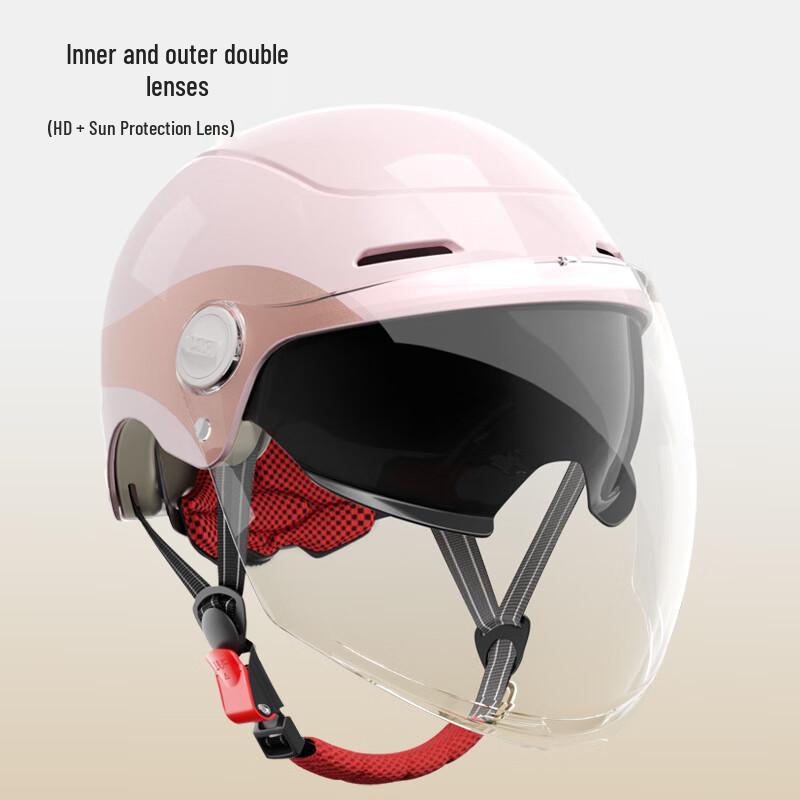 Miling Electric Motorcycle Helmet with Dual Visor & Taillight One Size