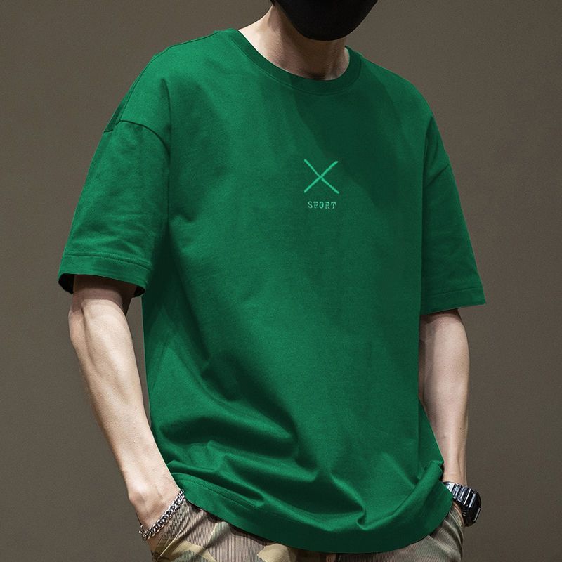 fashion Japanese and Korean summer short sleeved men's fashion brand printed half sleeved t-shirt fashionable trend with loose fit