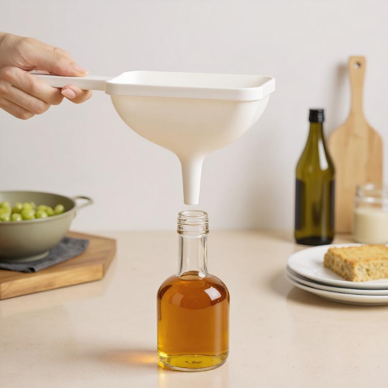 Kitchen Food Grade Material Funnel For Convenient Refueling Plastic For Household Oil Leakage Large-diameter Oil Pouring Funnel