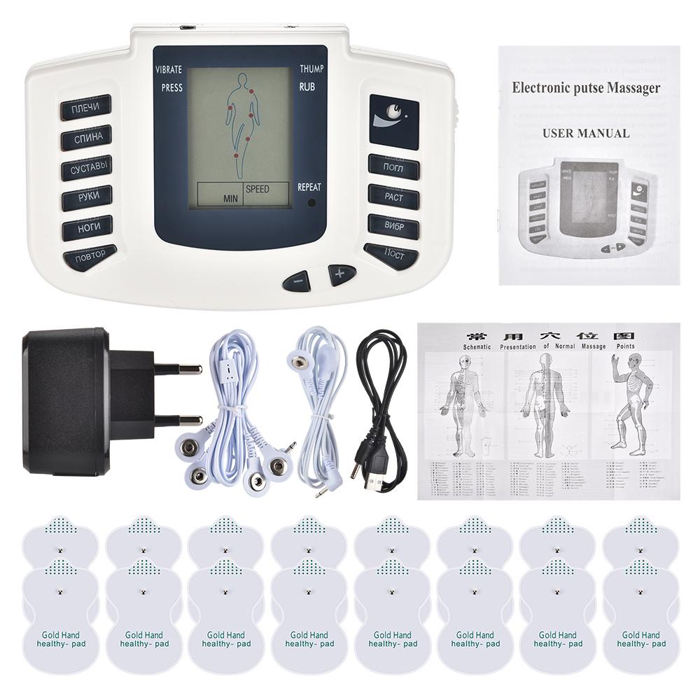Full Body Tens Muscle Electrostimulator EMS Acupuncture Therapy Massage Relax Digital Meridian Physiotherapy Apparatus Full Set