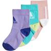 Socks 3 Pack Gray Purple Green Kids' HC2630