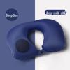 Inflatable U-shaped Travel Neck Pillow - Portable, Ergonomic, Height-Adjustable, Storable Milk Silk Design