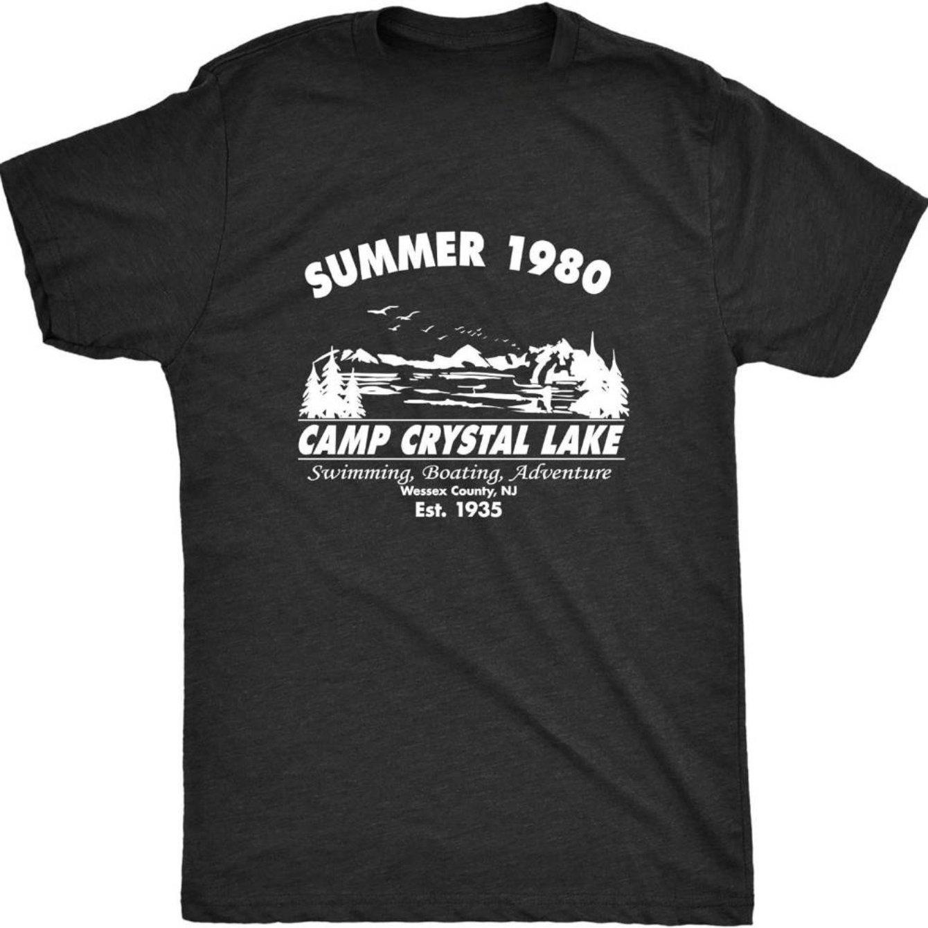 

Мужская футболка Camp Crystal Lake 1980 Ужасы Хэллоуин Книга Роман Футболка 4XL