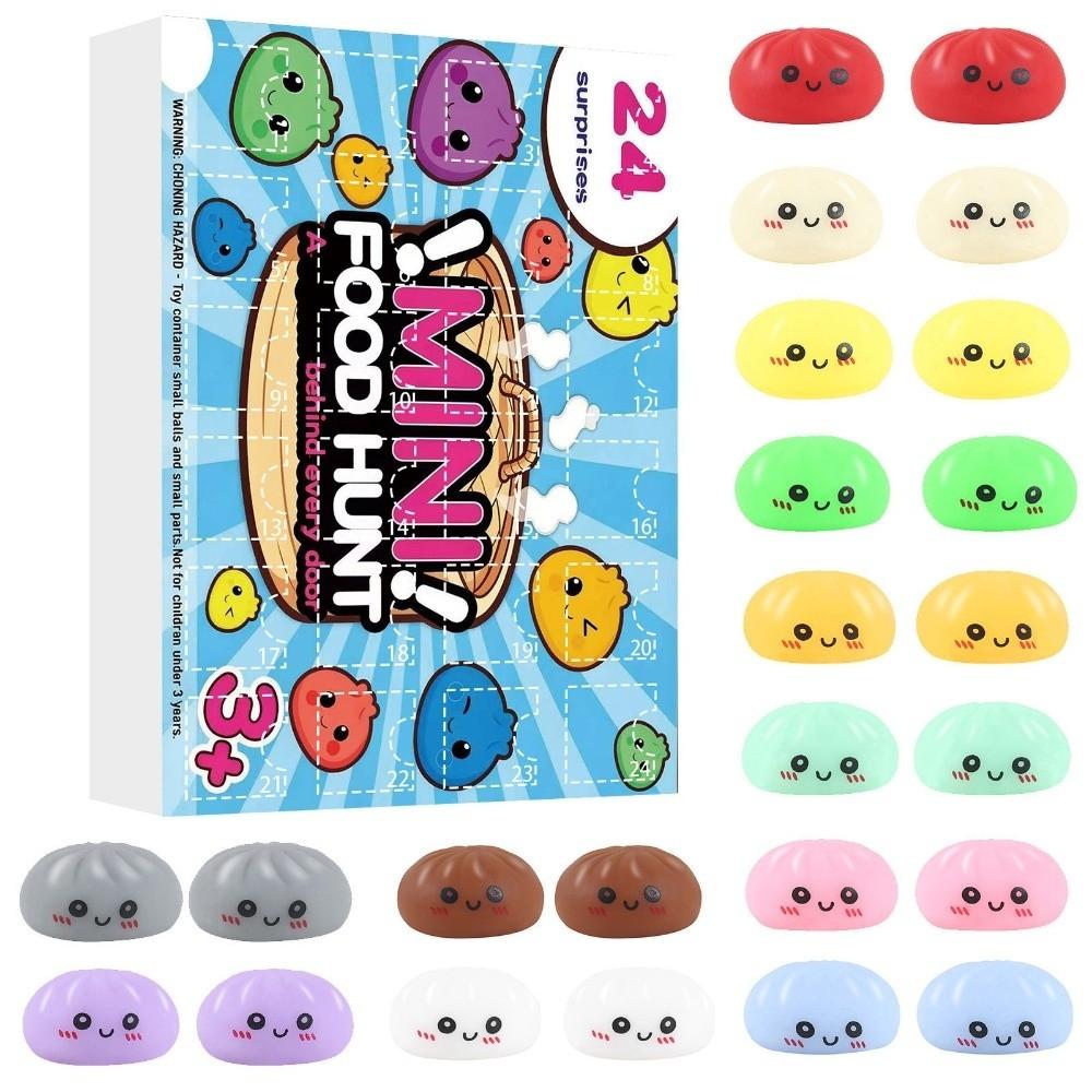 Calendario dell'Avvento Morbido Misterioso Gnocchi Fidget Gnocchi Pallina di Pasta Scatola Cieca per Bambini e Adulti