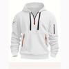 Men's Half Zip Hoodie Tactical Style Kangaroo Pocket Casual Sweatshirt