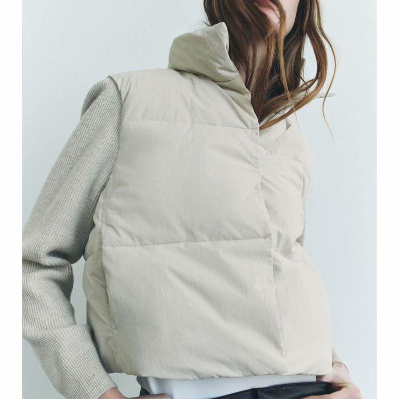 Za Autumn New Women clothes 2025 Western Style French style Design Knitted Patchwork Cotton-padded jacket Outerwear 0518258