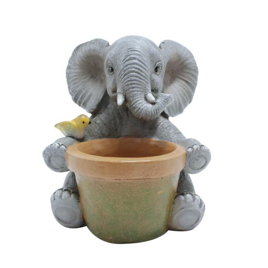 

Чарівний Квітковий Горщик Слон Ручної Роботи Смоляний Горщик для Рослин Декоративний Горщик для Сукулентів для Дому Кімнати Саду Балкону Офісу A