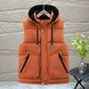 Gilet invernale da uomo con cappuccio staccabile, caldo bodywarmer imbottito, giacca senza maniche trapuntata, gilet casual da uomo