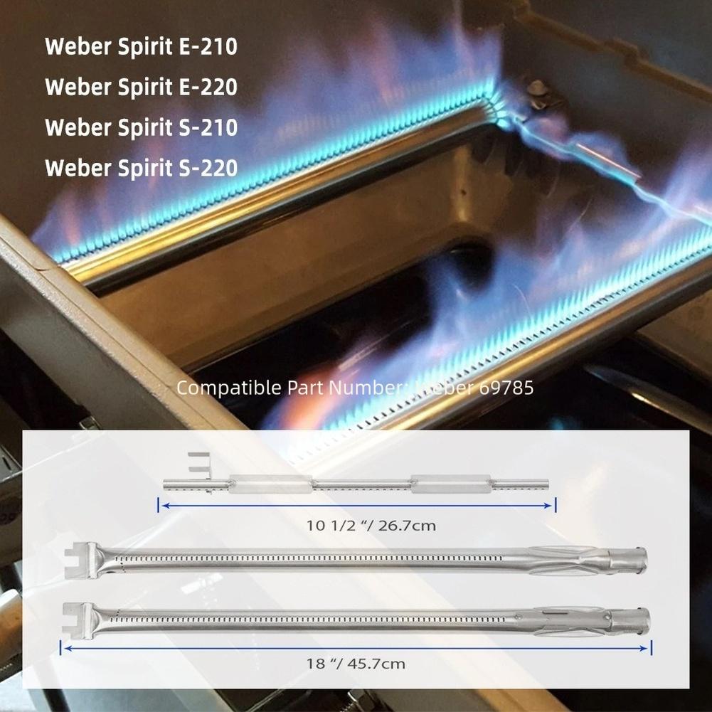 1 ADET Paslanmaz Çelik 304 Propan Gaz Brülör Başlığı WEBER İÇİN SPIRIT Izgara Gaz Brülör Başlığı SUS304 53*11*3cm Barbekü Aletleri Parçaları