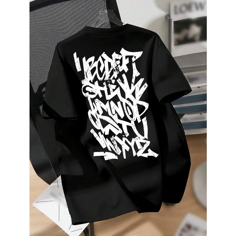 

European sizes Summer New Arrival Casual Vintage Front and Back Print Men s Vintage Fashion T-Shirt Short Sleeve Top 4XL чорний