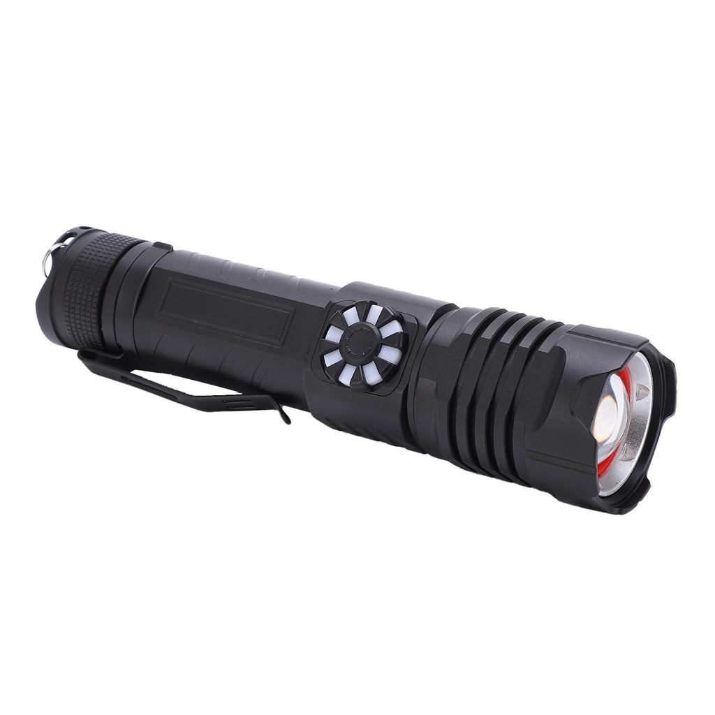 XHP99 Powerful Flashlight Portable Stepless Dimming USB Rechargeable Zoom Torch With Clip