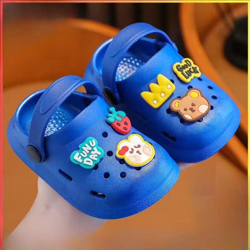 

Boy and Girl Cartoon-style Cute Slip-on Shoes with Non-slip Soles and Flip-flops 20-21 синій
